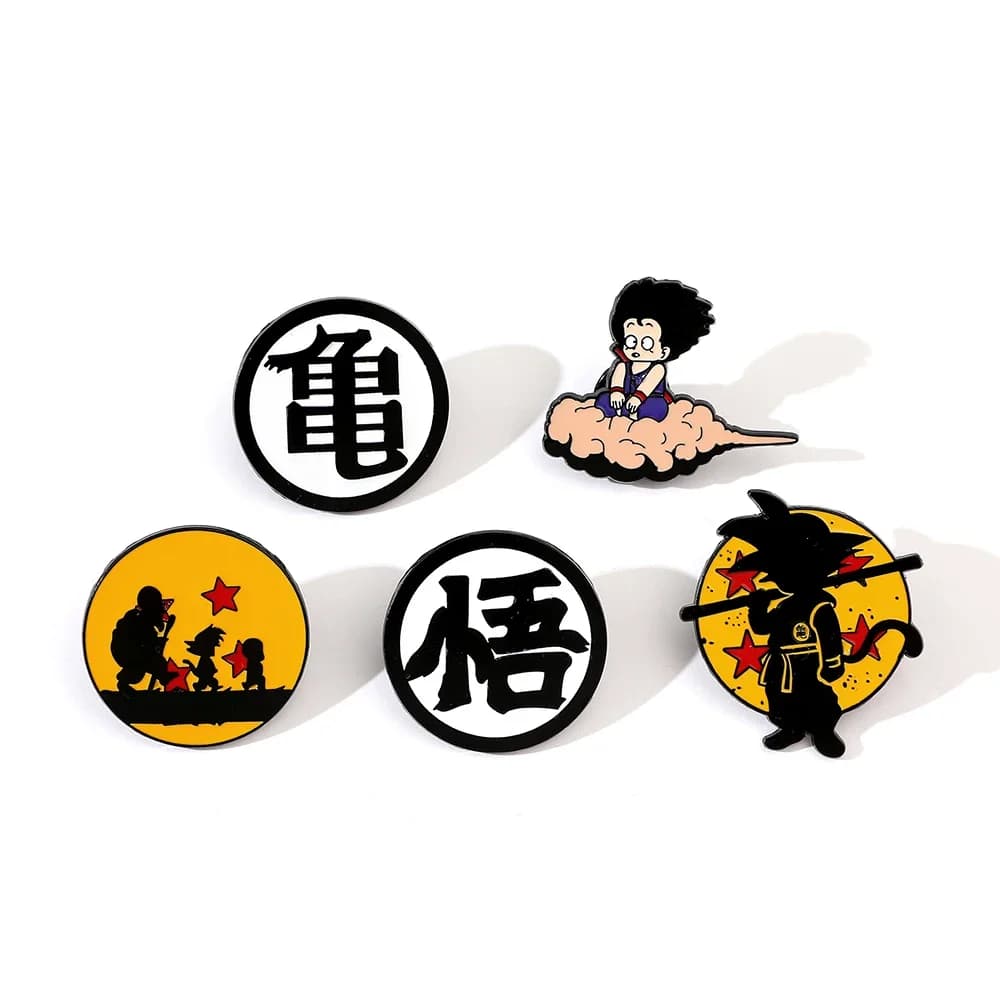 6 Pezzi Spilla Anime Hot Blooded, Simpatico Distintivo in Metallo Smaltato Son Goku, Accessori per Abbigliamento e Zaini, Regalo per Amici