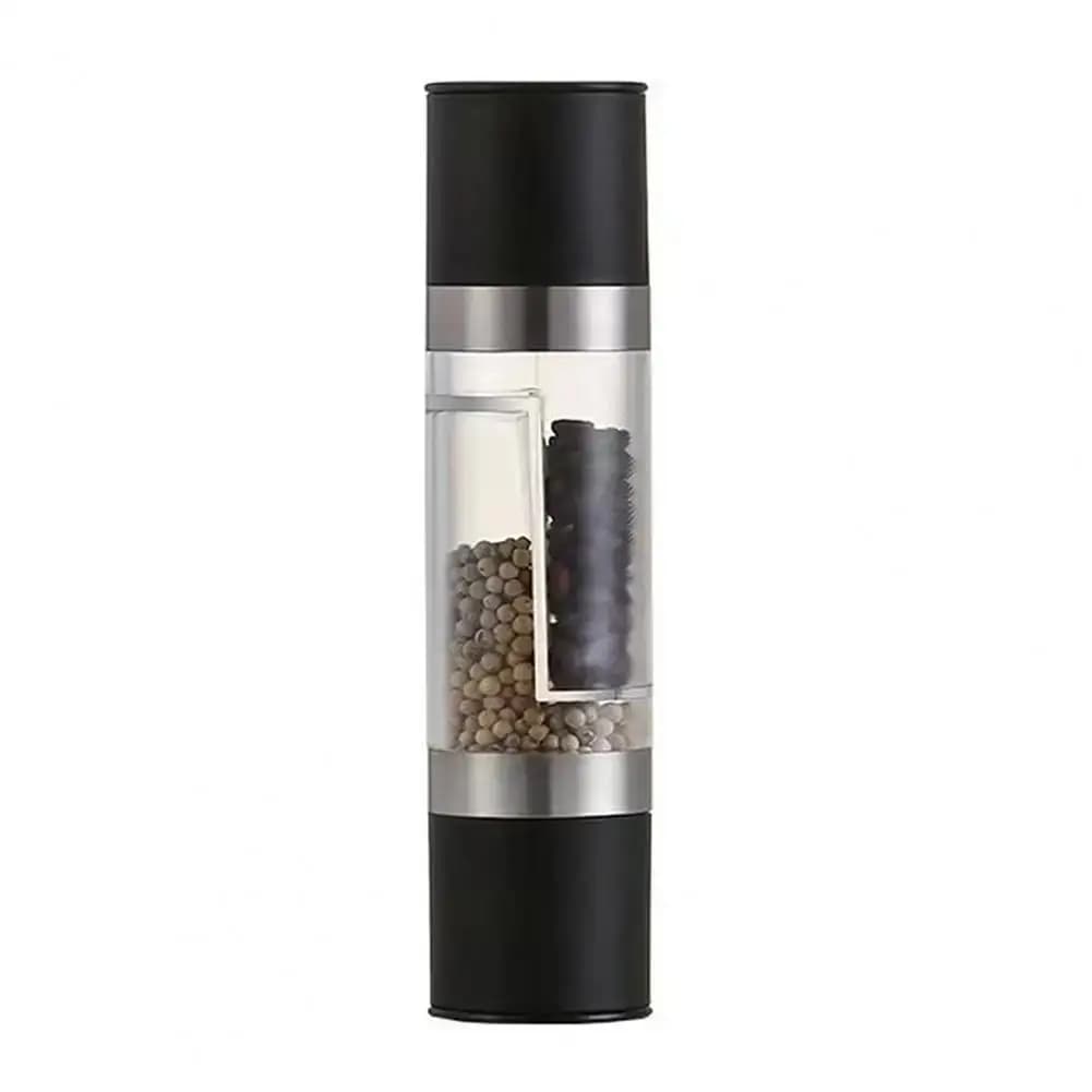 Easy Clean Spice Grinder 2-in-1 Salt Pepper Grinder Set Adjustable Ceramic Spice Mill Stainless Steel Refillable Kitchen Shaker