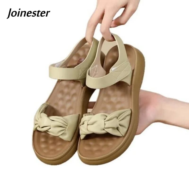 Sandali da donna con punta aperta e tacco basso, scarpe estive casual alla moda con cinturino alla caviglia in velcro, suola morbida, calzature da mare
