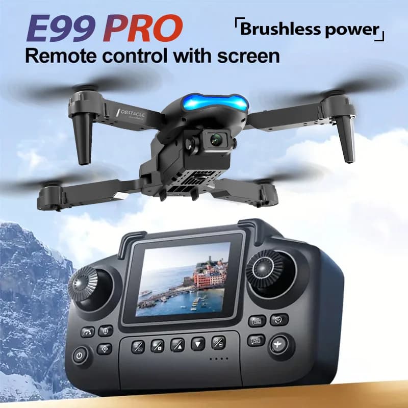ZNLYRION E99 PRO Drone FPV con Doppia Fotocamera, Flusso Ottico, Hover, Pieghevole, Quadricottero RC, Volo Programmabile tramite APP, Drone Giocattolo per Principianti con Telecomando con Schermo