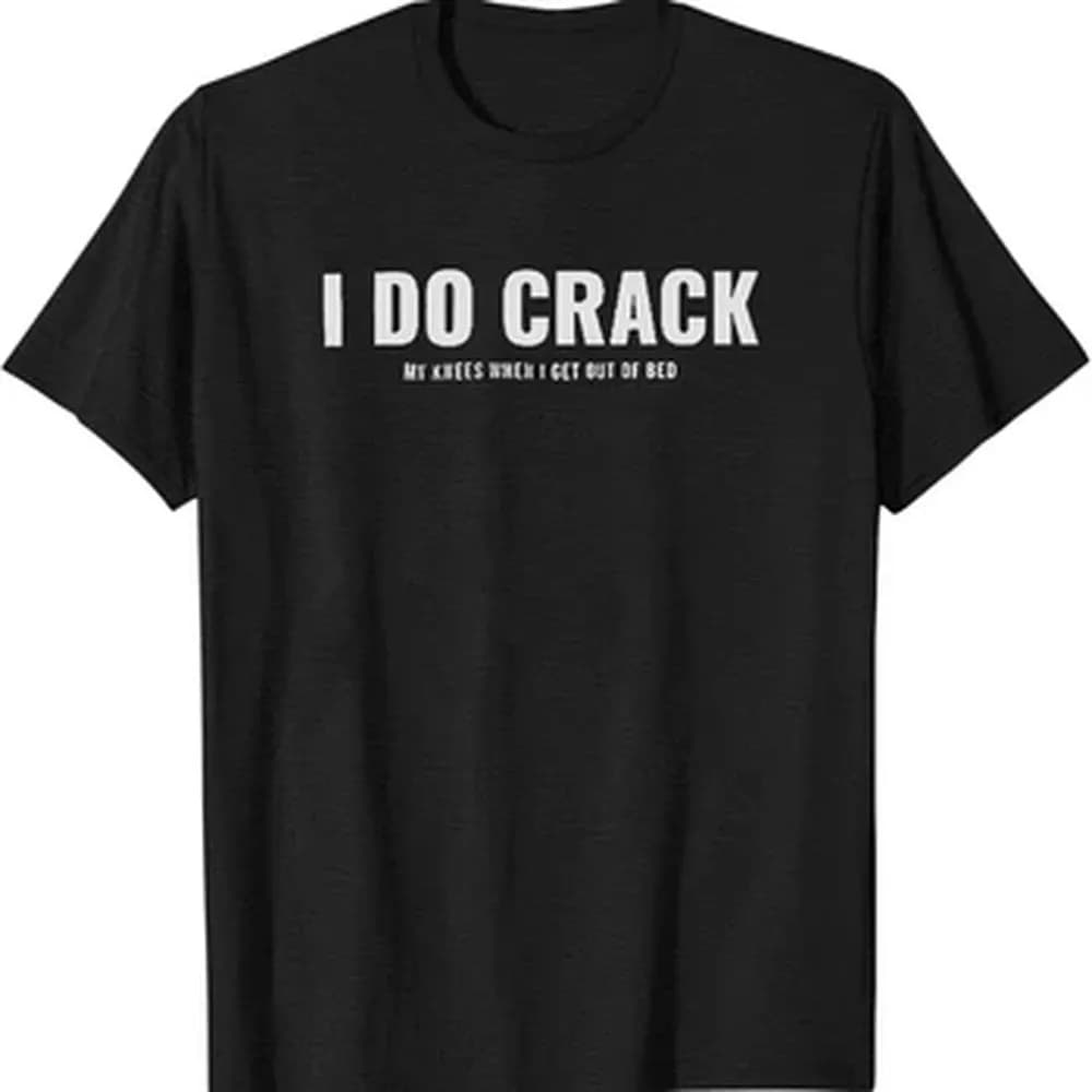 Men's Funny I Crack Joke T-Shirt Olive Green Humorous Print Short Sleeve Summer Tee Sick Joke Breathable Casual Top