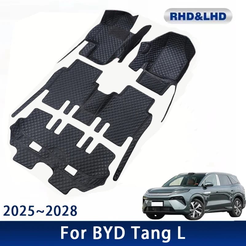 Tappetini per auto per BYD Tang L Sealion 8 2025 2026 2027 2028 Tappetini per auto in pelle personalizzati impermeabili Accessori interni per tappeti