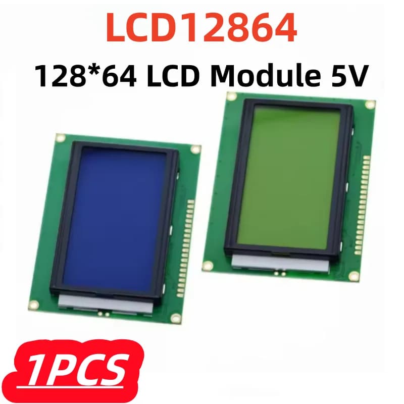 1 Pz/lotto 100% Nuovo 128*64 modulo LCD 5V schermo blu 12864 DOTS LCD con retroilluminazione ST7920 porta Parallela LCD12864 Per arduino