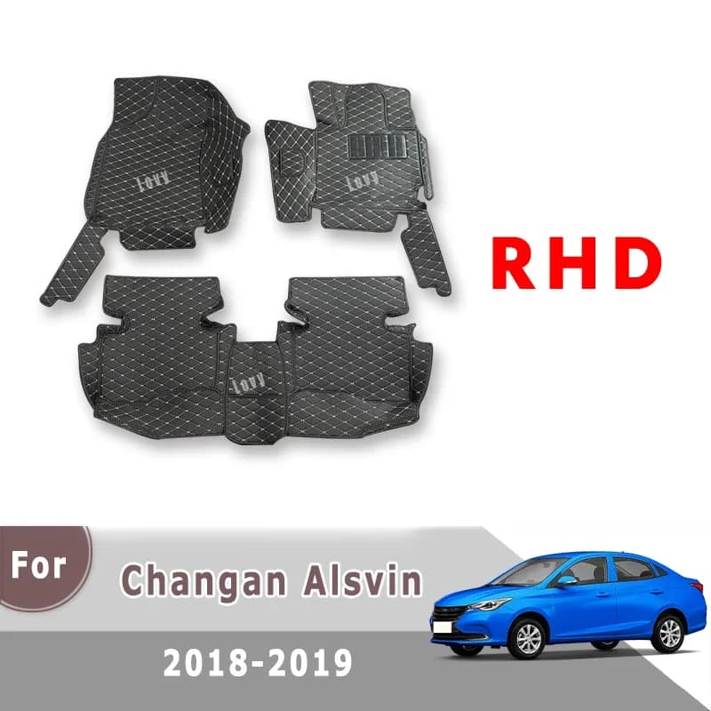RHD Tappeti Per Changan Alsvin 2020 2019 2018 Tappetini Auto Interni Automobili Pedale Anteriore Posteriore Fodere per pavimenti Tappeti