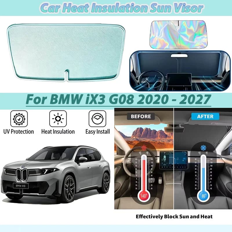 Front Sunshade Body Kits For BMW iX3 G08 2027 2026 - 2020 Car Accessories Windshield Window Sun Protection UV Sunscreen Stickers