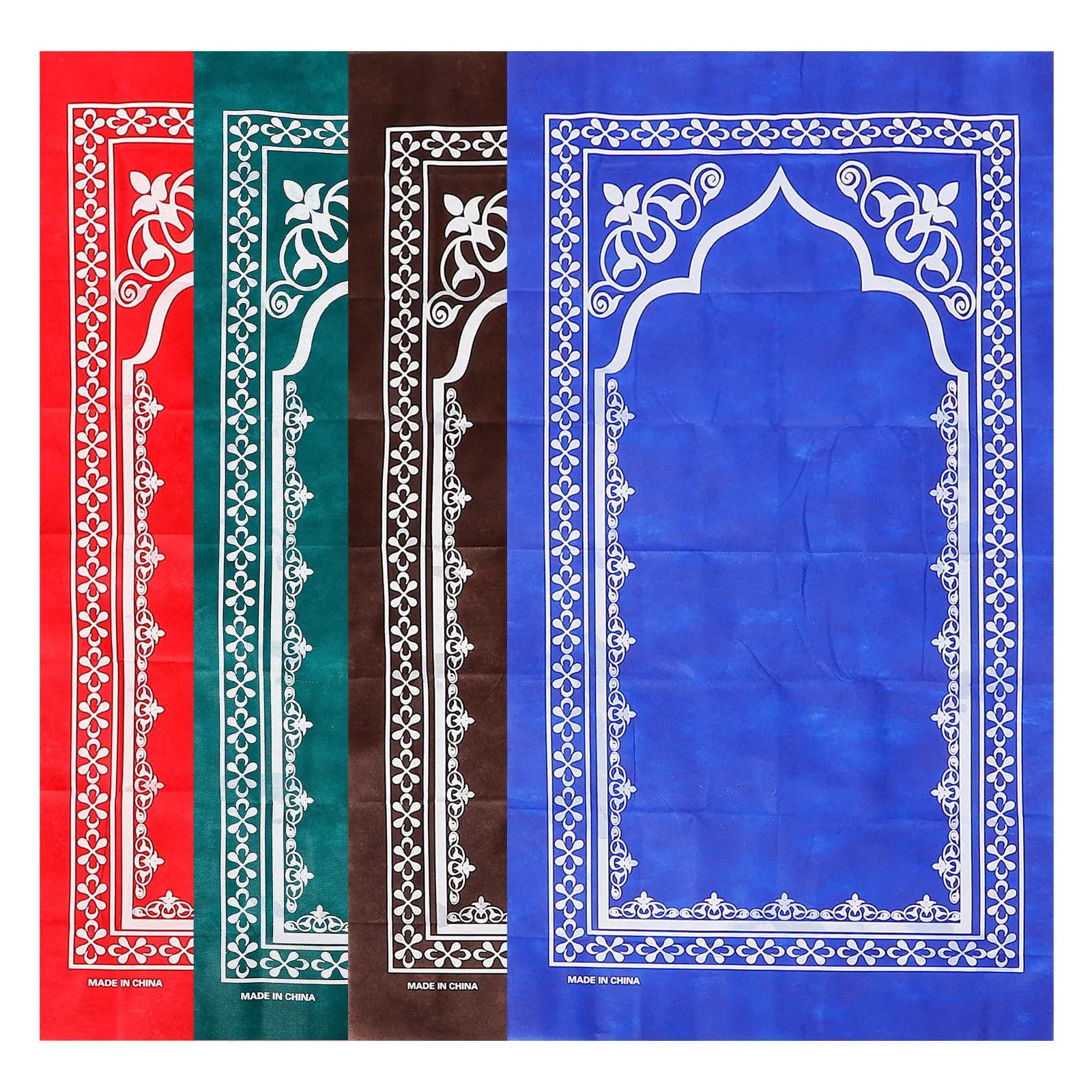 4Pcs Muslim Travel Prayer Mats Lightweight Polyester Islamic Rugs Eid Festival Decorative Carpet A Rug Prayer Muslim Travel Mat