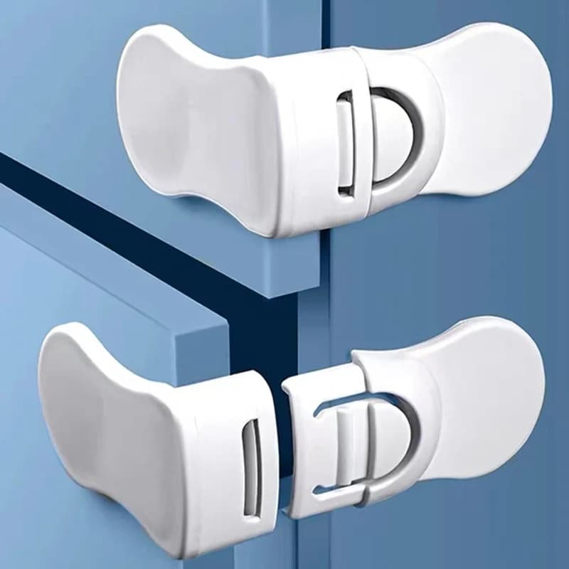10 pezzi serratura per armadietto di sicurezza per bambini serratura per cassetti per bambini frigorifero porta in silicone braccialetto paraurti fibbia in plastica sicurezza per bambini