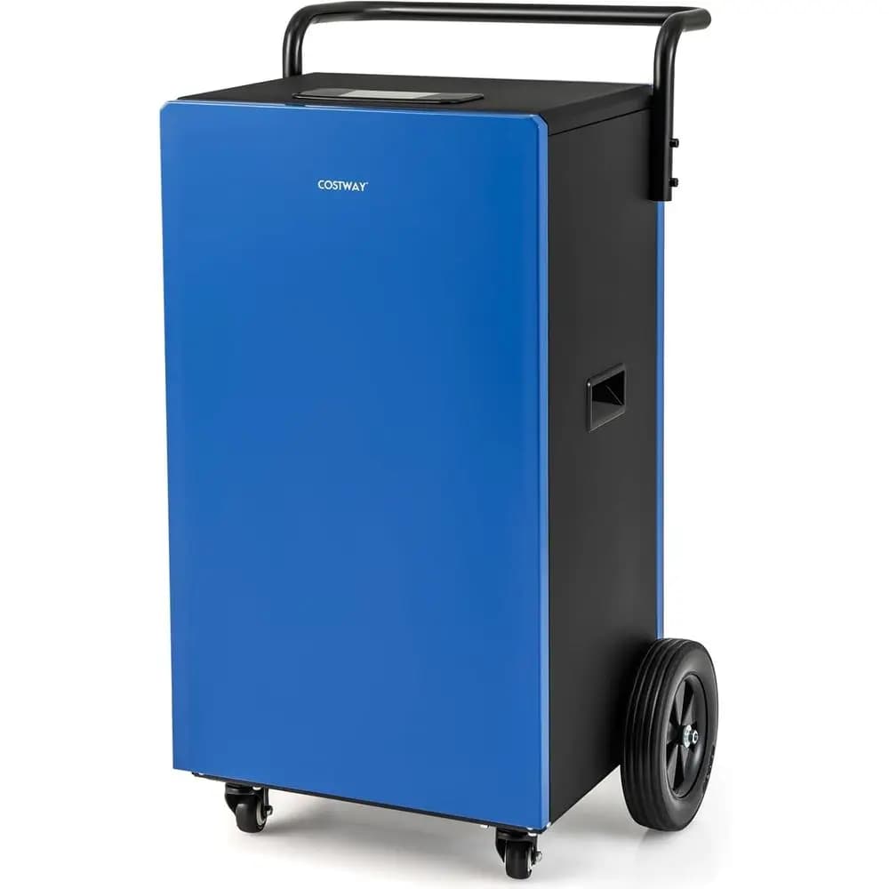 Deumidificatore per impieghi gravosi da 215 pinte, 8.000 piedi quadrati Coprifondi con Tubo di Scarico, Timer 24 Ore, 4 Ruote, Adatto per Seminterrati, Magazzini