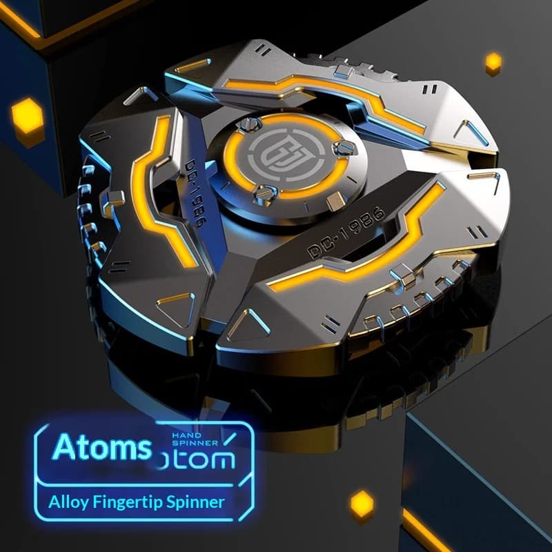 Caijue Atom Fidget Spinner in Lega High-Tech Luminoso che si Illumina al Buio, Lunga Durata di Rotazione, Giocattolo Antistress EDC per Ragazzi, Giocattolo Luminoso per la Concentrazione