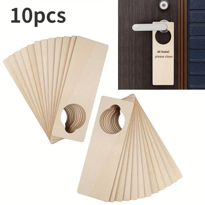 Etichette in legno grezzo per maniglie di porte, ideali per lavoretti fai da te e decorazioni per hotel, uffici e case - Ciondoli natalizi in legno bianco per maniglie di porte
