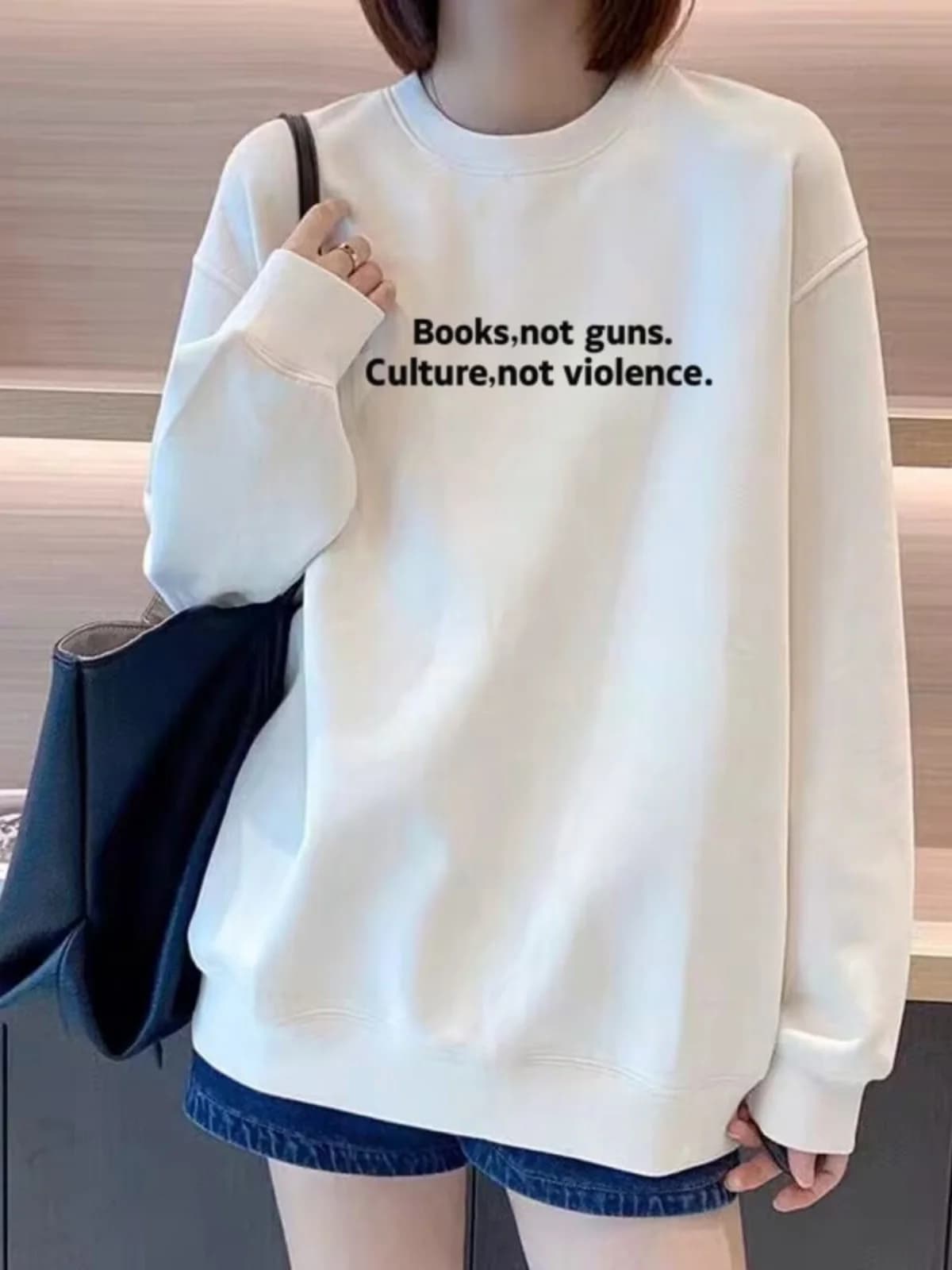 White Sleeveless Hoodie Women's Loose Lazy Slimming Long Sleeve Printed Top plus Size Large Letter Print Autumn Winter Clothes