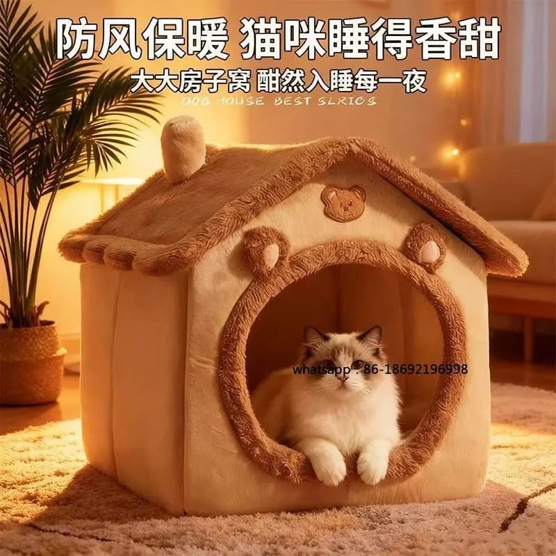 Cat Litter, Warm in Winter, Closed Sense of Security, Removable and Washable House, House, Bed, Pet Kennel,