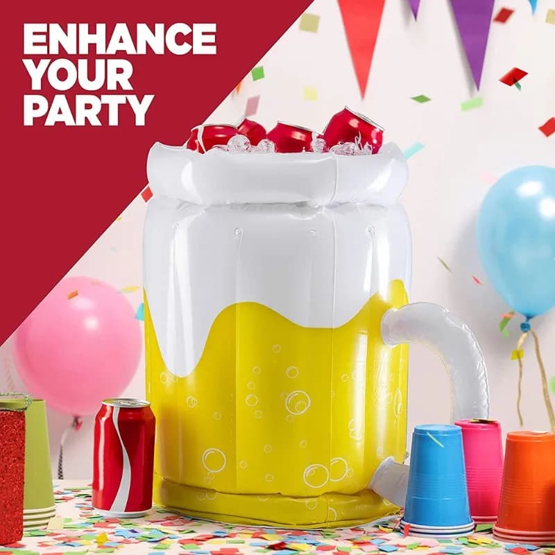 T22C 2 Pack Beer Mug Floating Cooler for Pool Parties and Summer Gatherings - Drink Chiller and Bachelor Party Decorations