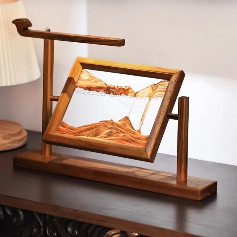 Moderna clessidra sabbia arte pittura fluente timer sabbia decorazione da scrivania per soggiorno, regalo di meditazione Zen, arte del movimento cinetico per la casa