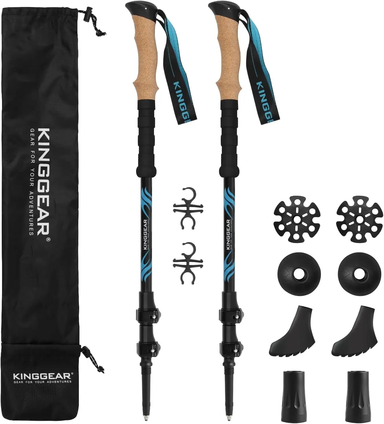 Bastoncini da Trekking in Fibra di Carbonio 100%, Telescopici Retrattili, Bastoni da Nordic Walking Ultra Leggeri