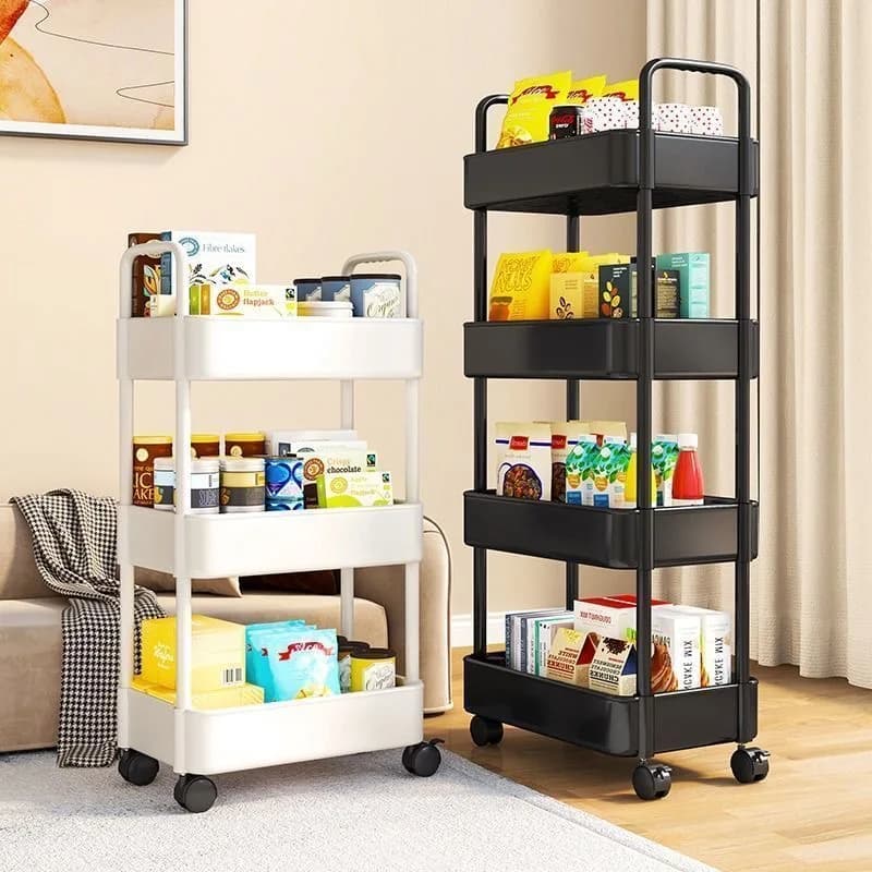 Multifunctional trolley for the house Kitchen cart with wheels Multi-layer bathroom shelves Snack rack for the house