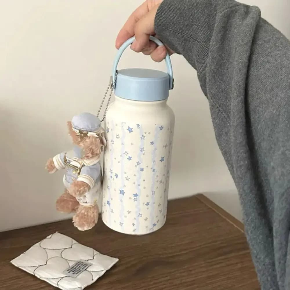 Simpatica tazza sottovuoto da 900 ml Blue Star Puppy Bottiglia d'acqua isolata Tazza termica portatile per auto in acciaio inossidabile