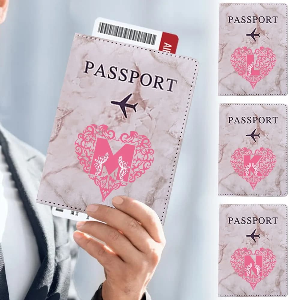 Portafoglio porta carte con copertina per passaporto in pelle PU Accessori da viaggio leggeri per la serie di modelli di lettere d'amore di volo