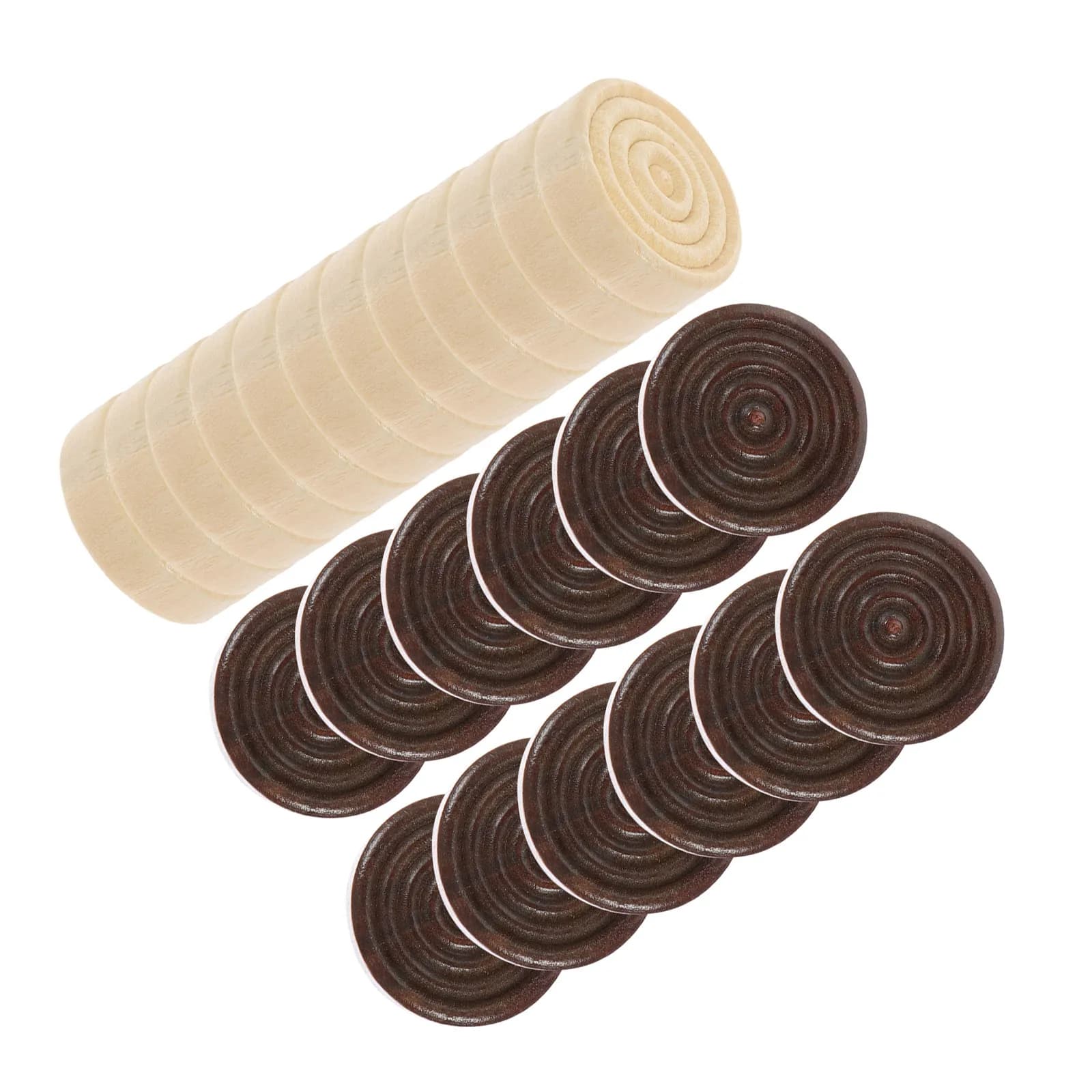 24 Pezzi di Dama in Legno, Rotondi e Lisci, Premium, Sostitutivi per Giochi da Tavolo per Bambini, Backgammon