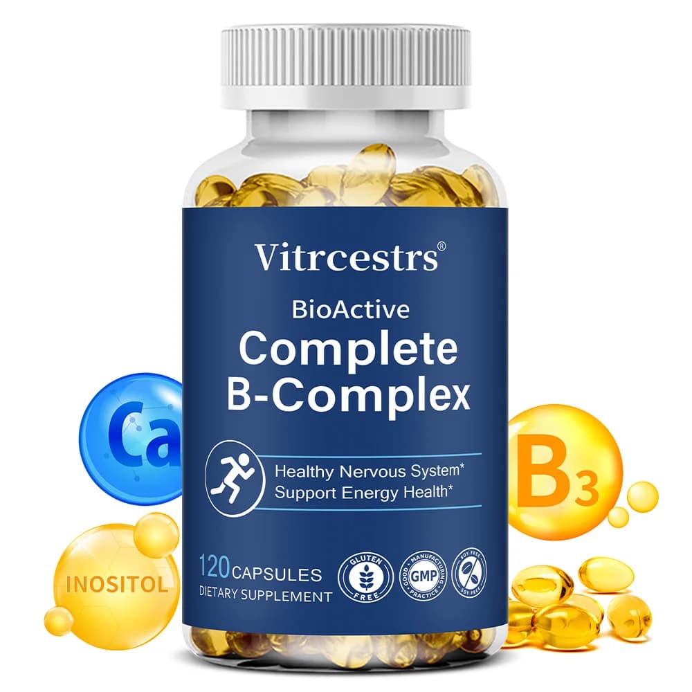 Vitamin Complex Supplement B (B1, B2, B3, B5, B6, B12) – Energy and Immunite Support, Stress Reduction, Brain Health and Nervous System
