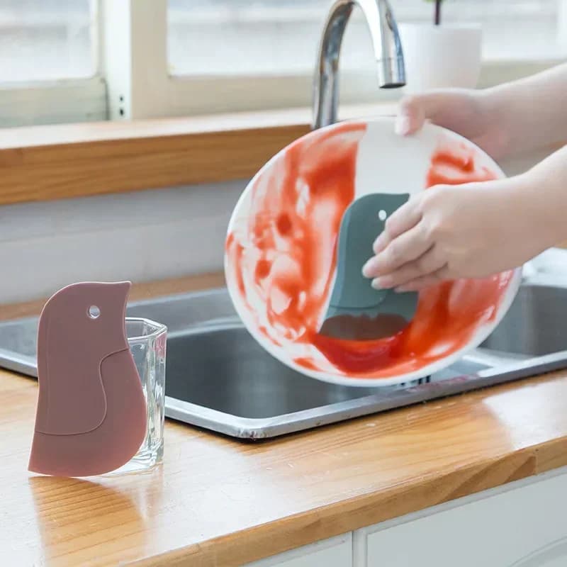 1/3PCs Penguin Shape Soft Dough Scraper Flexible Kitchen Spatula for Cleaning Grease Oil Stain Baking Tool for Pastry Bread