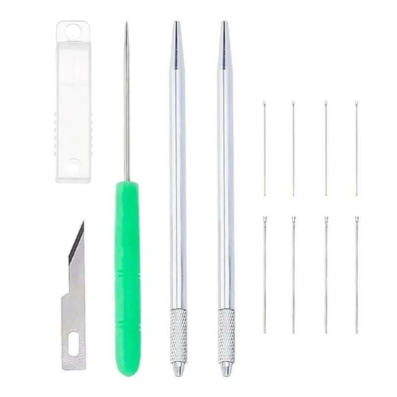 Set di 12 Aghi in Ottone per Rerooting Capelli A60zdoll - 1,5 Pollici per Parrucche