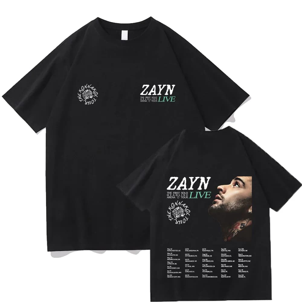 T-shirt Zayn KONNAKOL Arena Tour Live 2026, Maglietta in Cotone Zayn Malik, Moda Uomo Donna, Nuova T-shirt Harajuku Y2K con Collo Tondo, Top Estivo
