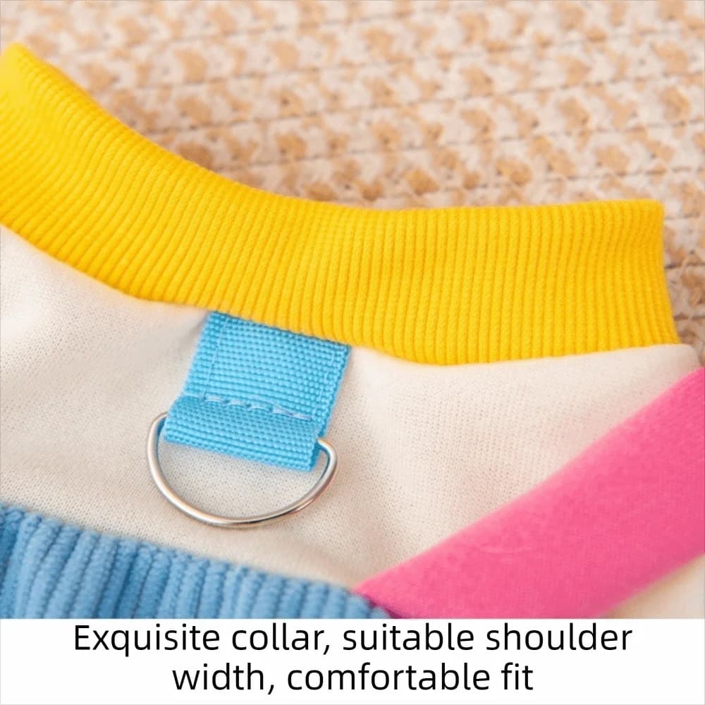 Windproof Warm Dog Overalls Soft Comfortable Dog Harness Clothing Macaron Color Four Legged Dog Jumpsuit Outdoor Activities