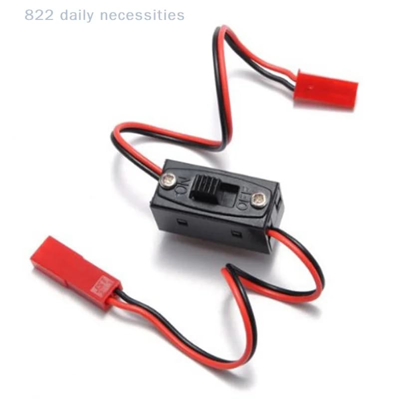 Interruttore universale a due fili ON/OFF con connettore JST maschio-femmina per modelli RC di elicotteri, aerei, veicoli, auto, ESC, ricevitori e componenti.