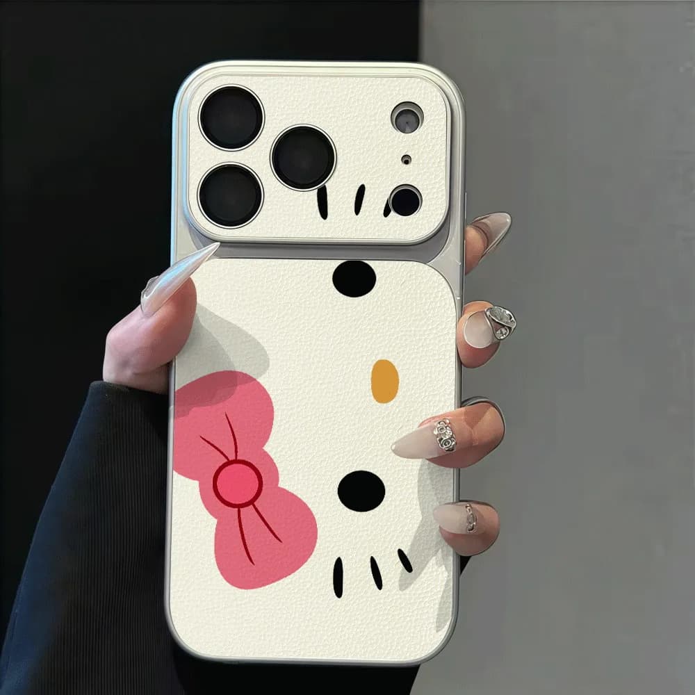 Cover Minimalista con Stampa Hello Kitty per iPhone 17 16 15 14 13 12 11 Pro Max, iPhone 16 15 14 8 7 Plus X XR SE 17Air 17E
