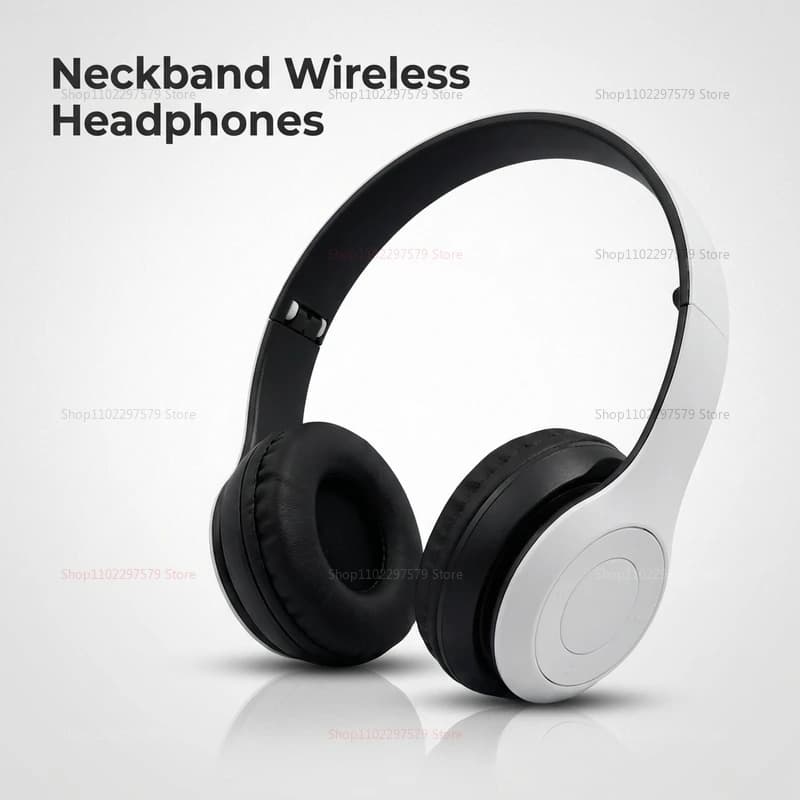 Cuffie Bluetooth P47 Senza Fili Pieghevoli con Bassi Potenti, Auricolari Sportivi Universali per Cellulari, Computer, Allenamento e Viaggi