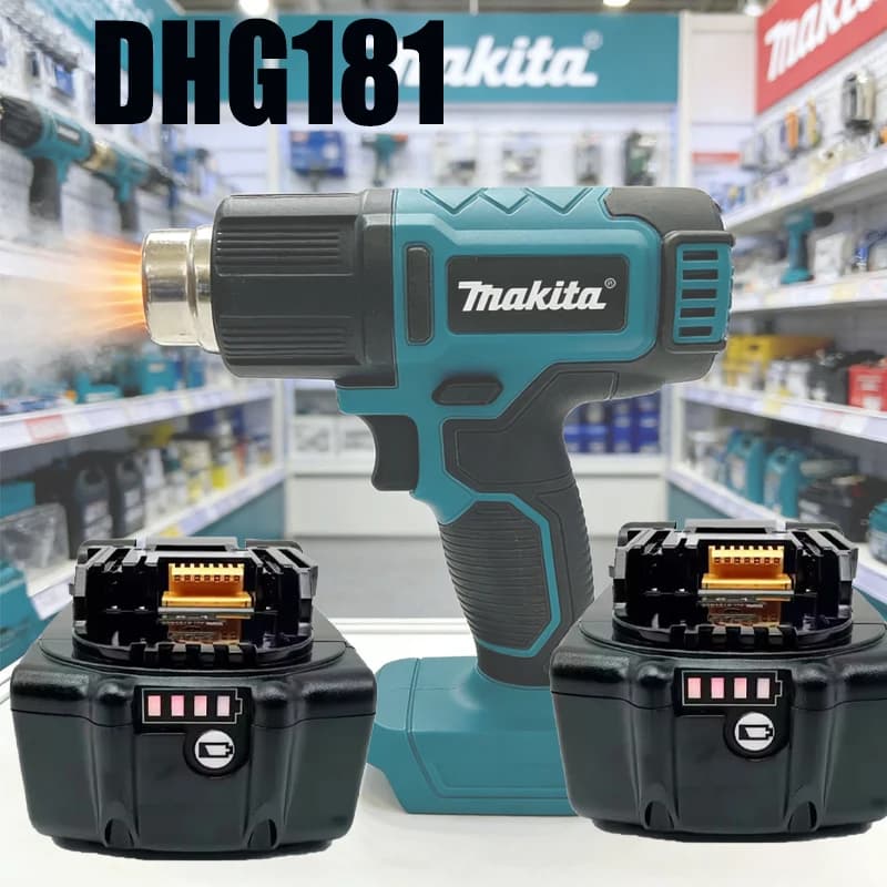 Batteria Makita 18V 6.0Ah Makita DHG181 550 ° Pistola Termica a Controllo di Temperatura 18V Senza Fili con Display LED
