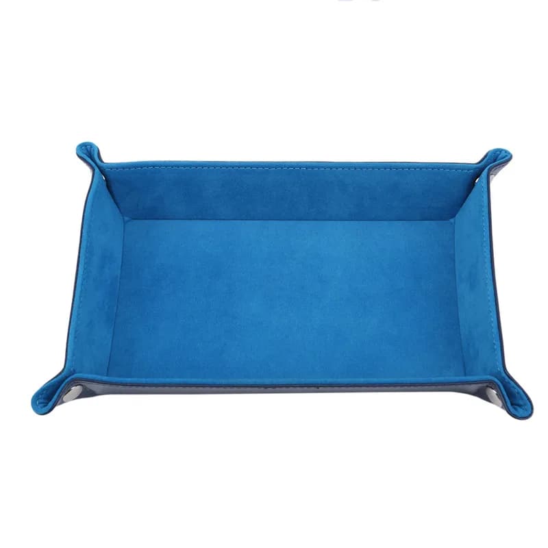 New Rectangle Tray Leather Holders PU Velvet Foldable Tray For Dice Games Keychain Trays Organizer Various Tray Tray