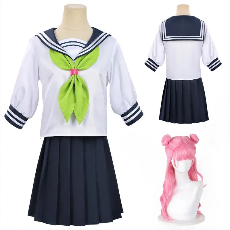 Costume Cosplay Anime Miyu Suzuki, Carina Uniforme Scolastica Giapponese JK con Parrucca, Completo da Campus per Donne, Halloween e Feste in Maschera