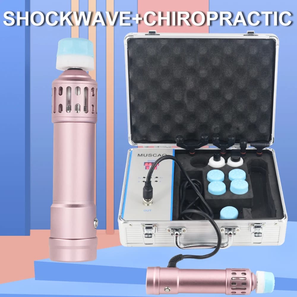 Pistola chiropratica ad onde d'urto 2 IN 1 per massaggiatore ED Macchina per terapia ad onde d'urto Migliora la tendinite Sollievo dal dolore Strumenti di massaggio Nuovo