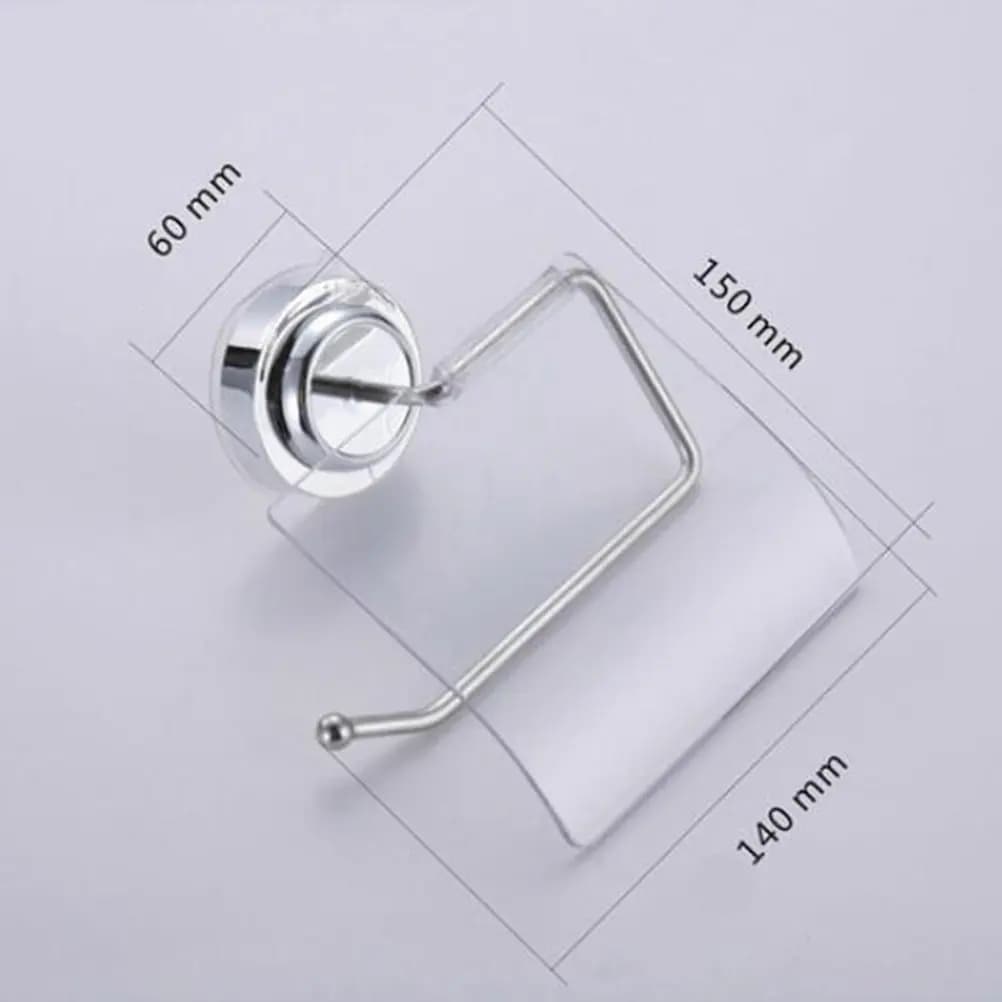 Premium Stainless Steel Toilet Paper Holder Strong Suction Cup Mount Paper Roll Storage Shelf for Bathroom Wall Smooth Surface