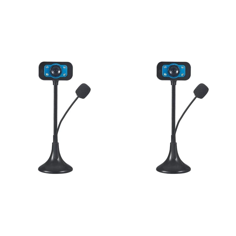 ABFT-2X Web Camera USB High Definition Webcam 4 LED Web Cam with Microphone Desktop for Skype Youtube Laptop