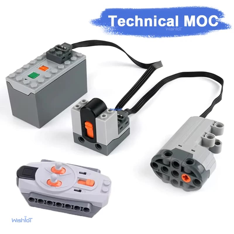 Kit Motore Servo MOC Power Functions con Scatola Batteria High-Tech e Telecomando per Blocchi da Costruzione Compatibili con Tecnologia DIY