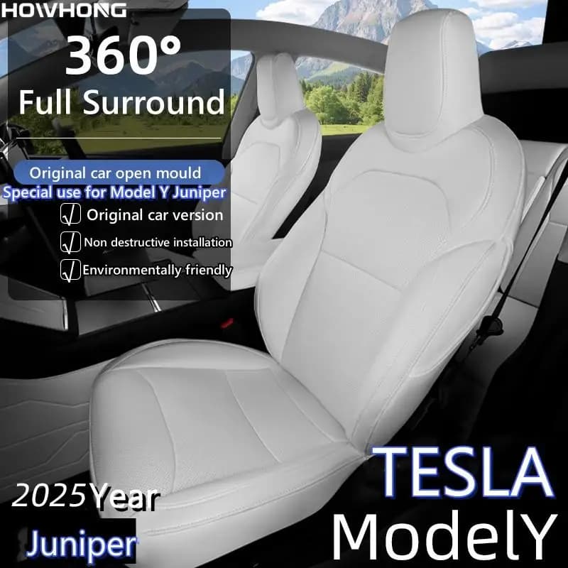 Coprisedili in Pelle Nappa per Tesla Model Y Juniper Highland e Model 3/Y, Accessori Interni a Prezzo All'Ingrosso
