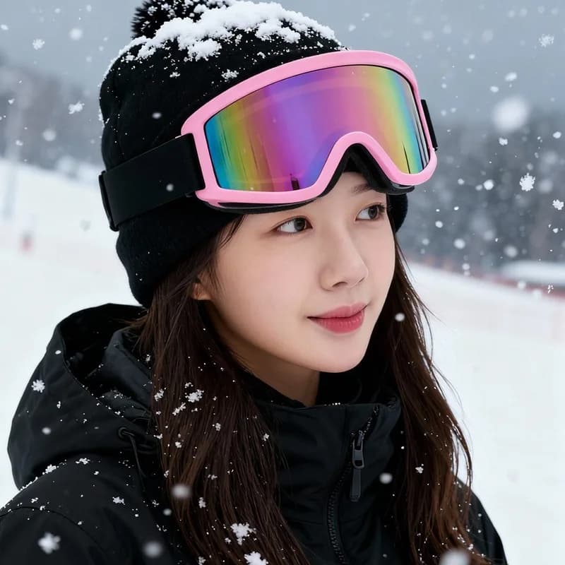 Occhiali da sci colorati rosa per donne e uomini Antivento Neve Alpinismo Escursionismo Occhiali adatti alla miopia
