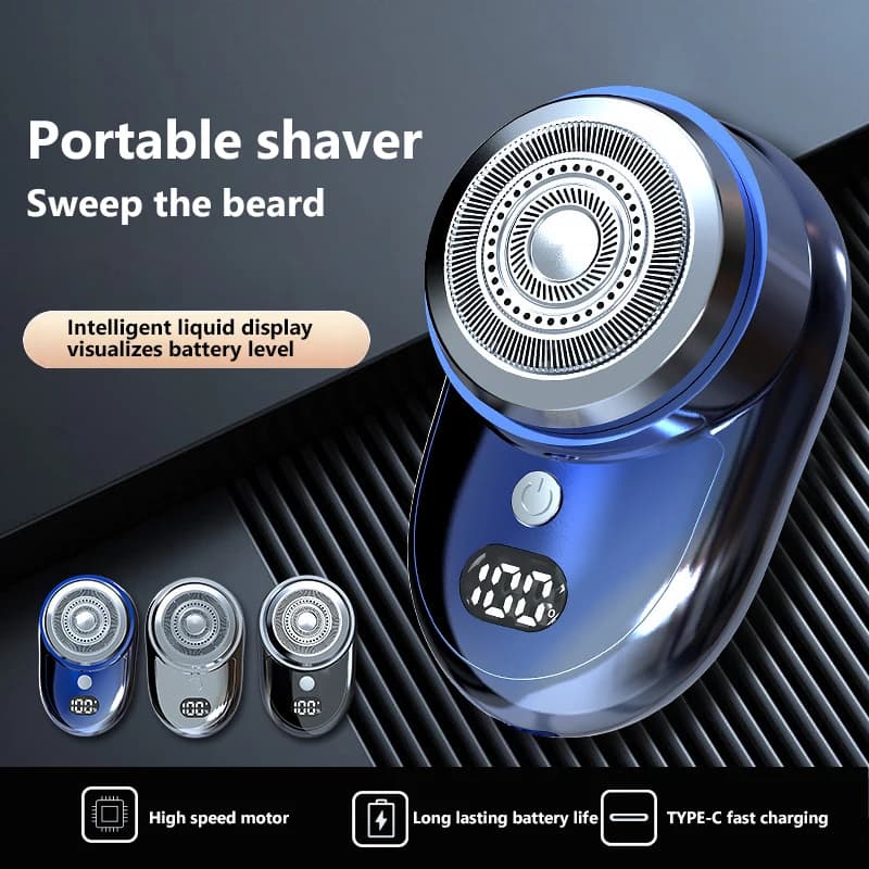 Mini Electric Shaver for Men Digital Display USB Electric Shaver Powerful Waterproof Rechargeable Shaving Machine