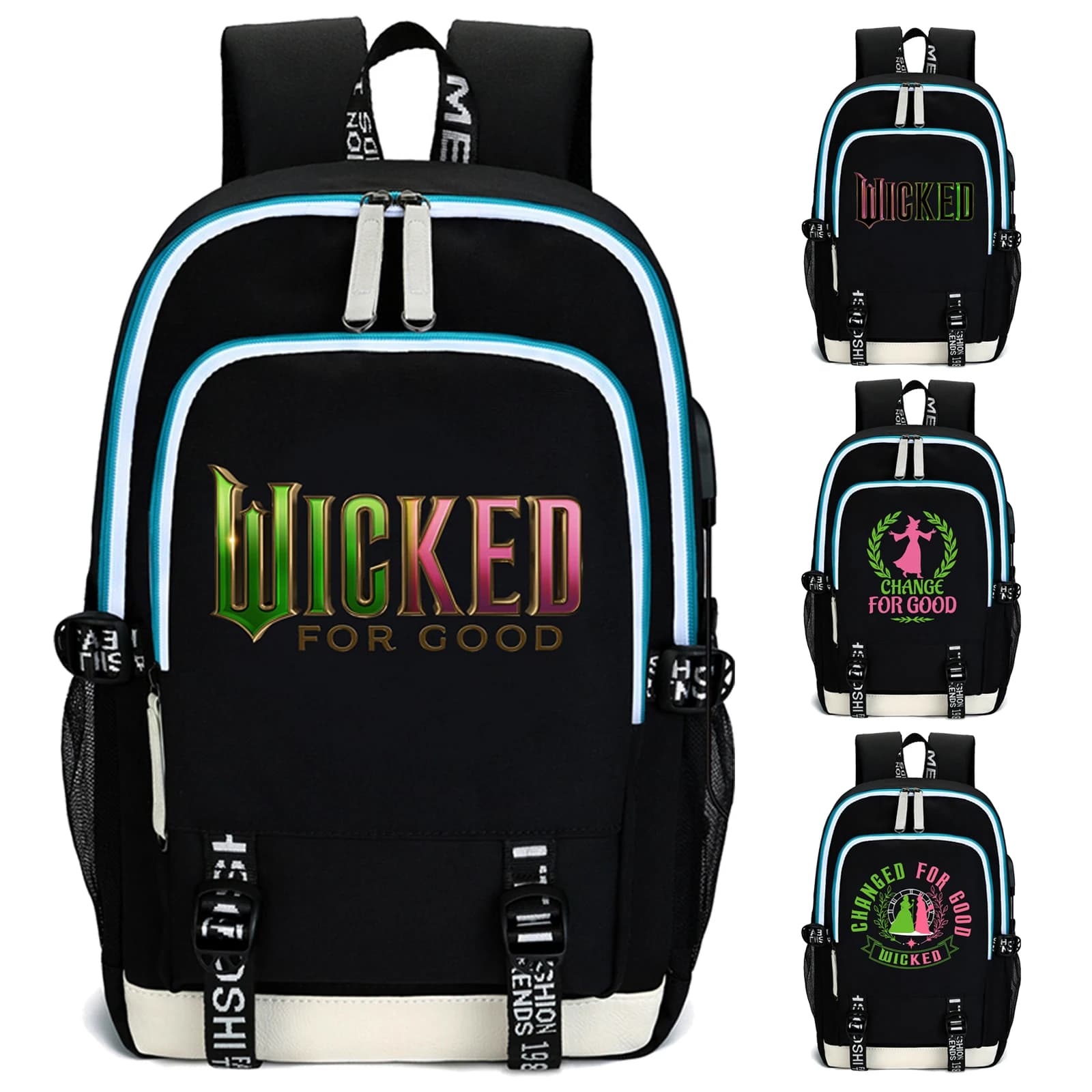 2025 Wicked For Good Movie Zaino Zaino per laptop Adolescenti Ragazzi Ragazze Borsa per libri per studenti Mochila