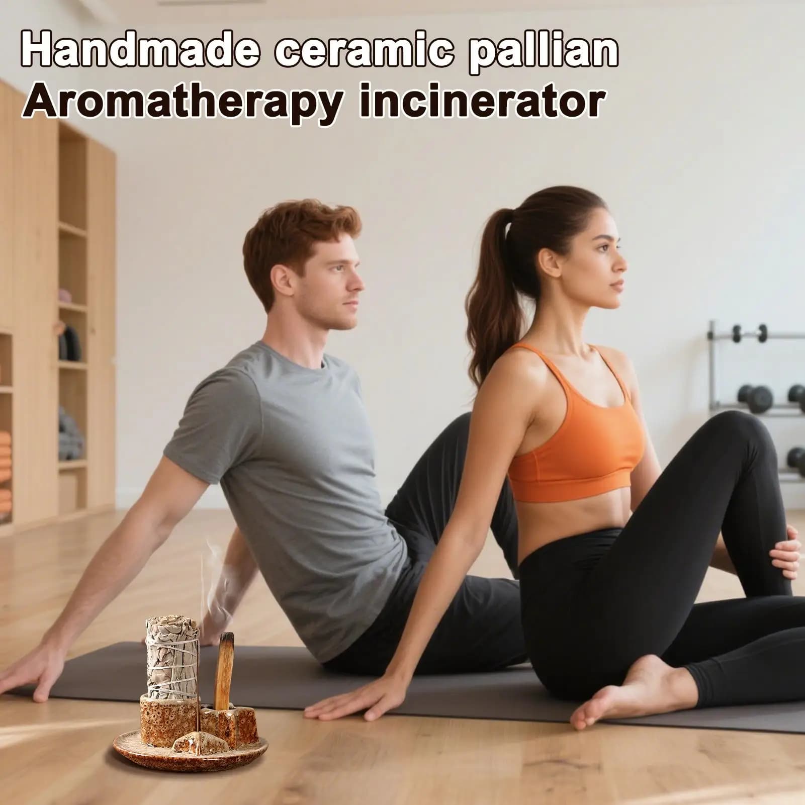 Portaincenso per bastoncini Vassoio raccoglitore di cenere Ornamento Bruciatore multifunzionale in ceramica per sauna Rilassamento Meditazione Letto dell'hotel
