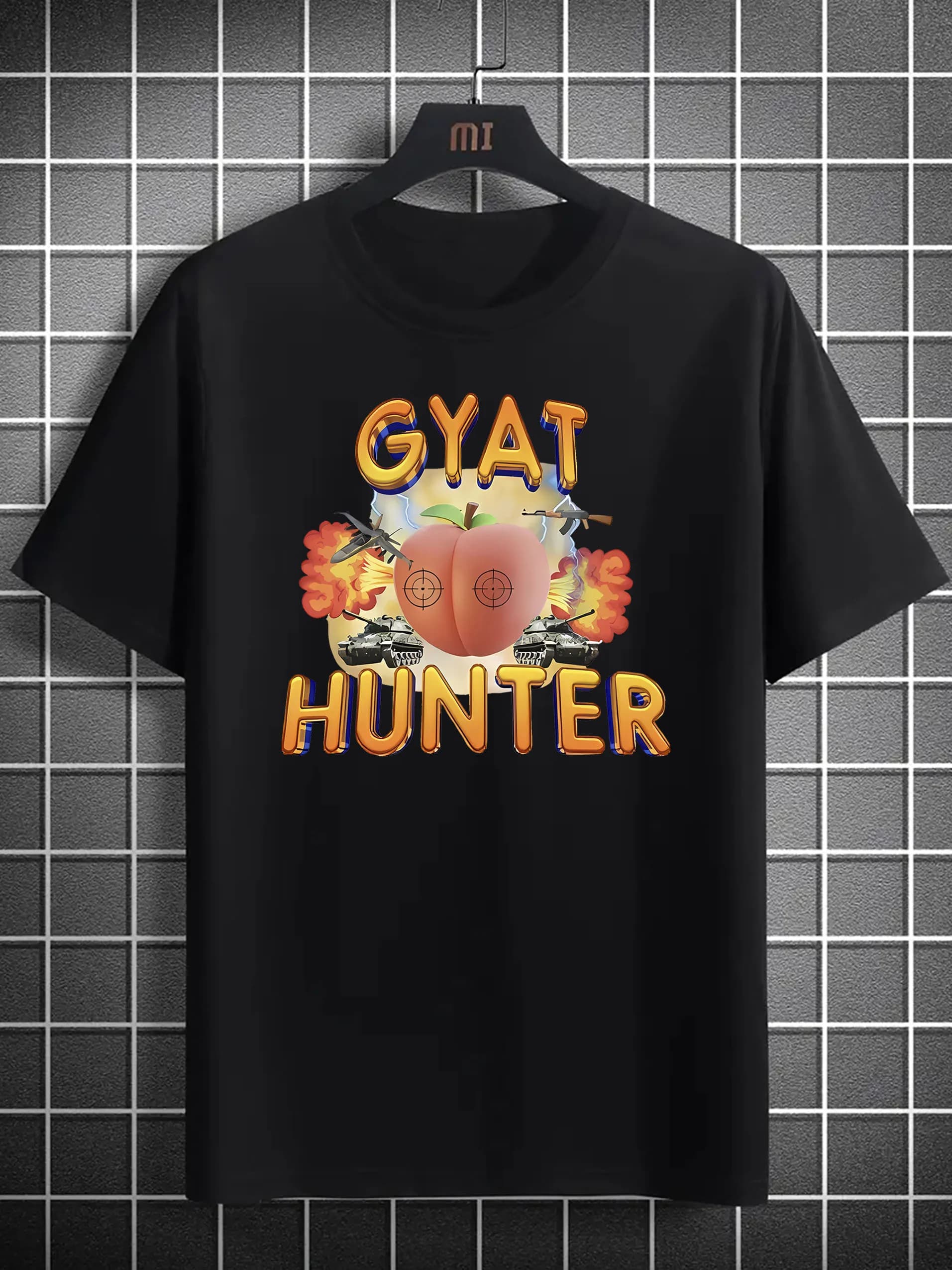 T-shirt da uomo girocollo a maniche corte con stampa creativa a tema aereo, serbatoio, pesca e lettere, di tendenza