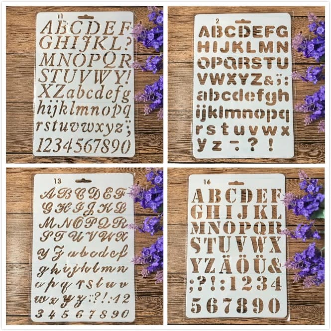 4Pcs/Set 26cm Alphabet Letters DIY Craft Layering Stencils Painting Scrapbooking Stamping Embossing Album Decorative Template