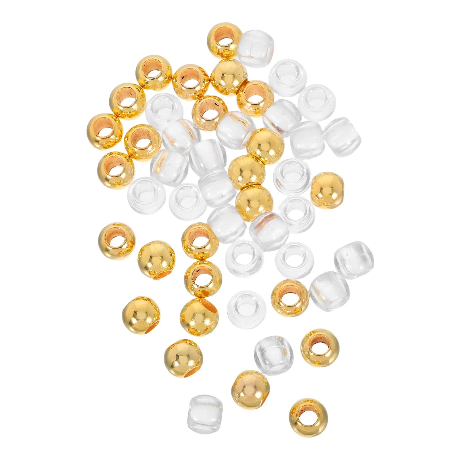 50 Pezzi Perline Trasparenti con Foro Grande per Intrecciare Dreadlock, Accessori per Capelli, Bracciali, Collane, Creazione di Gioielli Fai-da-Te