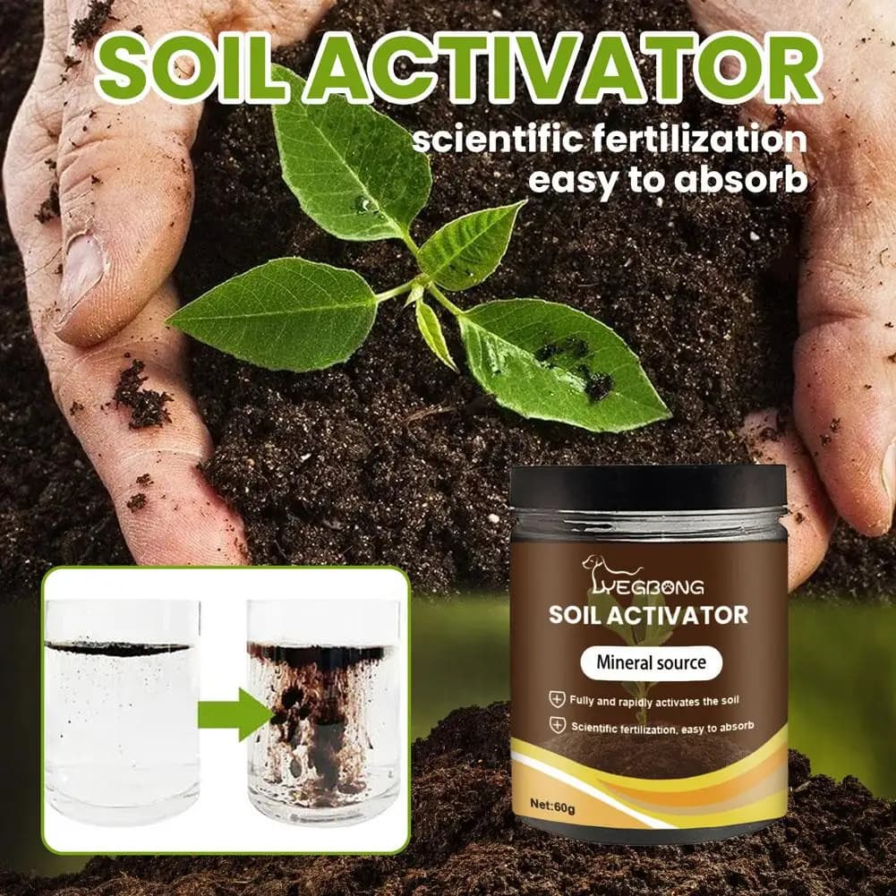 Soil Activator Powder, Mineral Source Anti-Compaction Fertilizer for Garden & Potted Plants,Organic Soil Loosener & Conditioner