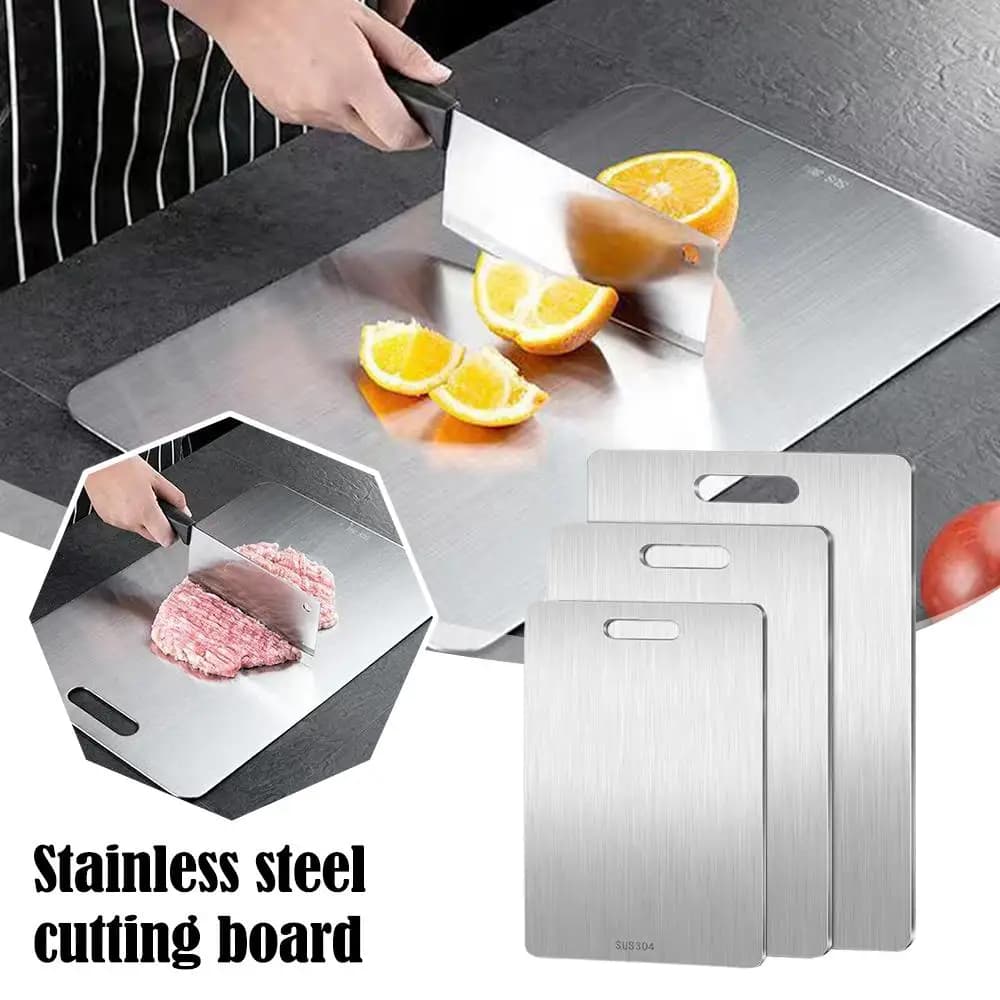Double-sided kitchen cutter for food use in 316 stainless steel for fruit, meat and vegetables
