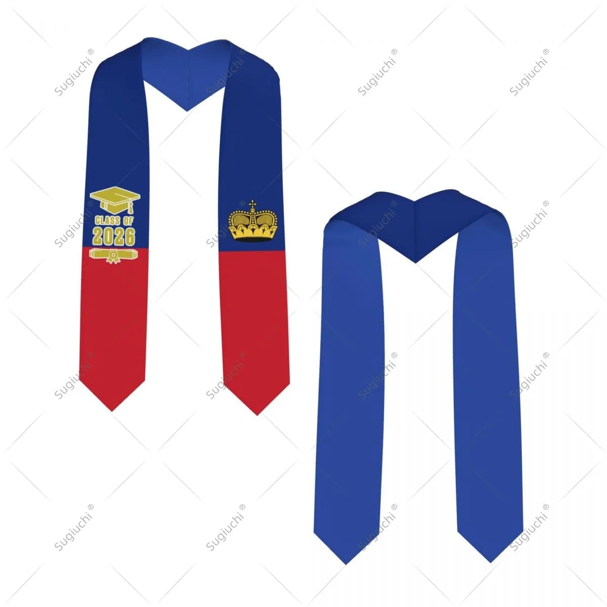 Liechtenstein Flag Class Of 2026 Graduation Stole Sash Scarf For International Students Proud Ceremony Adult Unisex