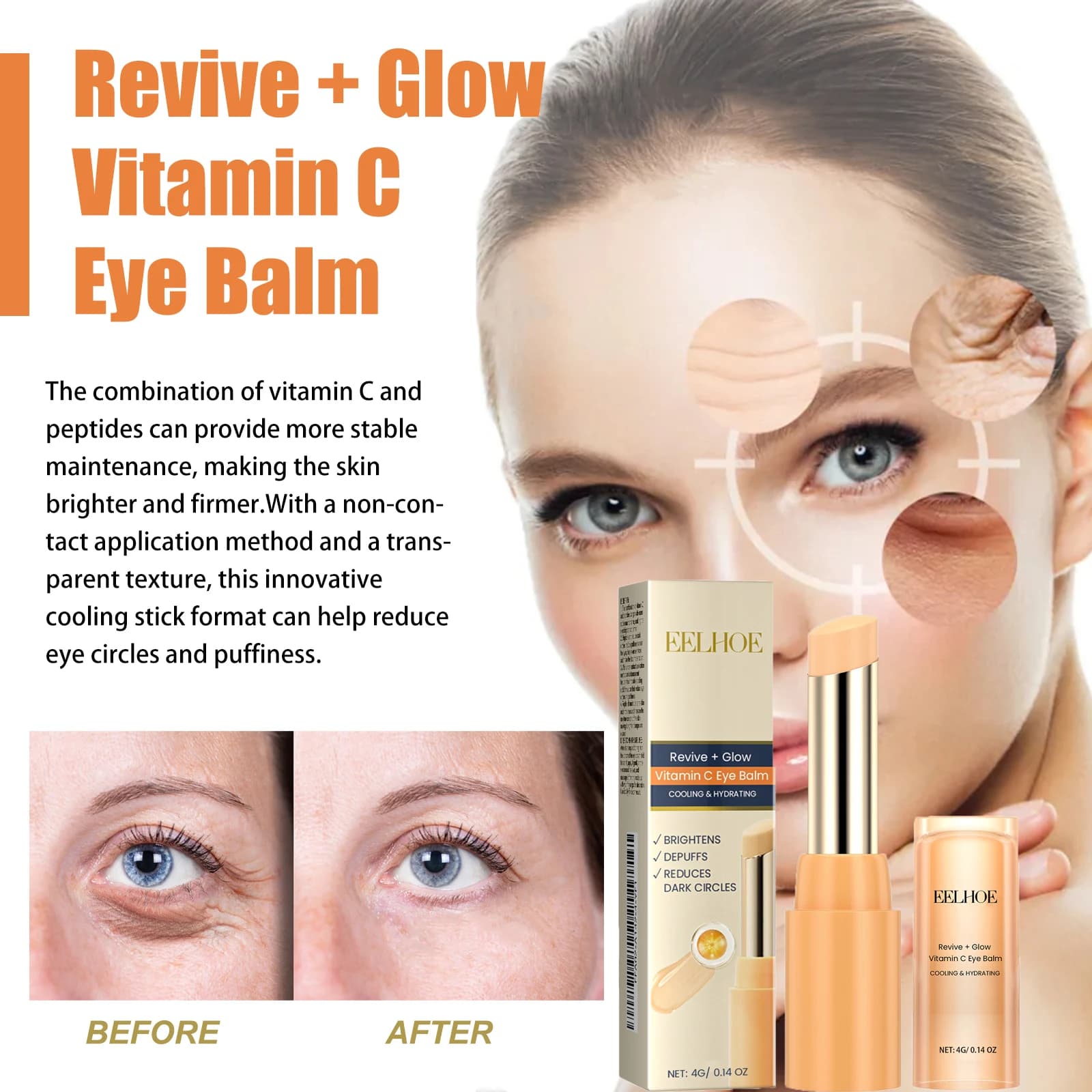 Vitamin C Eye Cream Eyebrows for Eyes Improve Bags Toppe for Instant Repair Moisturizing Serum Remove Eyebrows